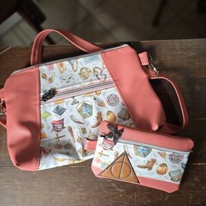 Coral Harry Potter Crossbody and Wristlet Set